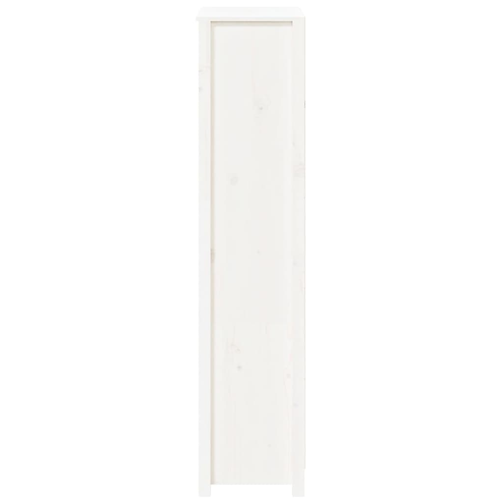 vidaXL Aparador alto 80x35x154 cm madeira de pinho maciça branco