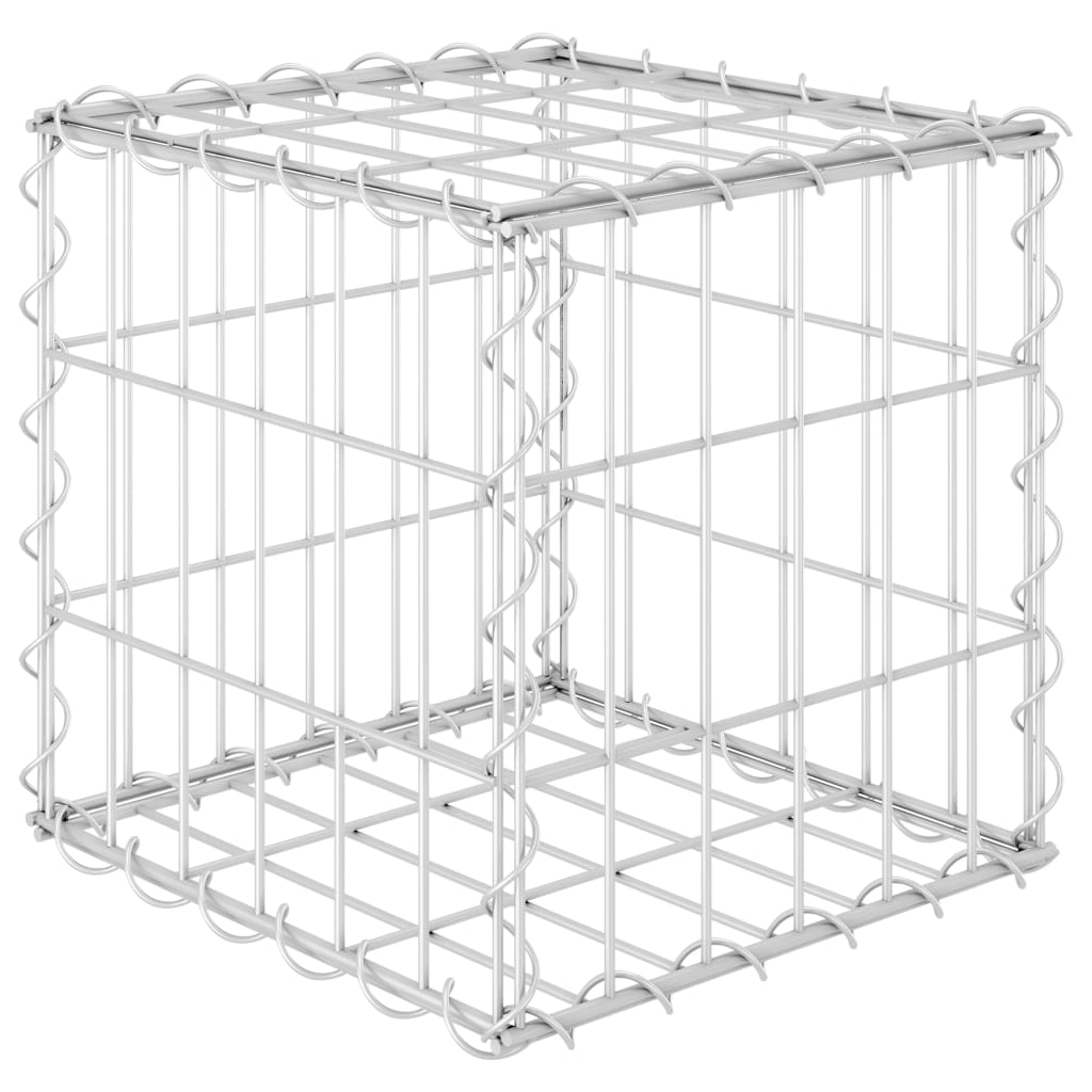 vidaXL Canteiro elevado/cubo gabião 30x30x30 cm fio de aço