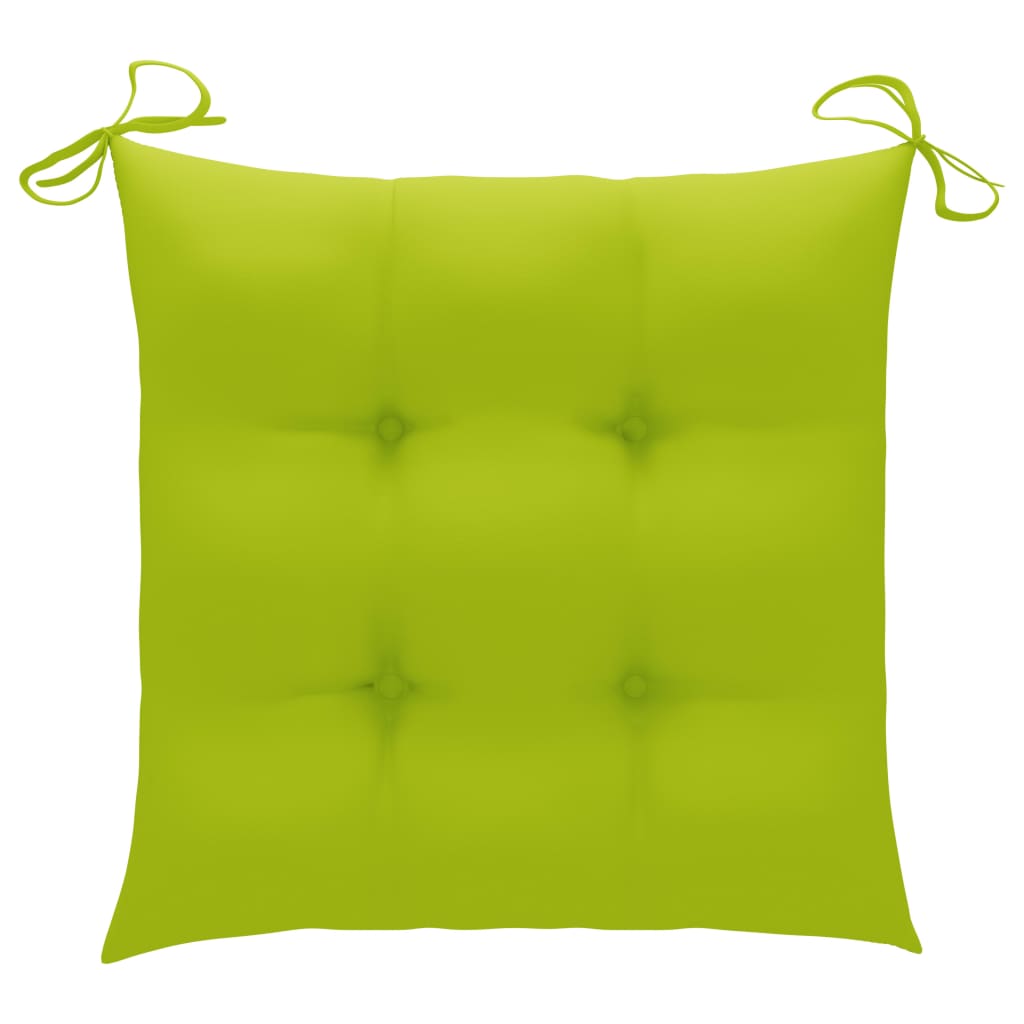 vidaXL Cadeira de baloiço com almofadão verde brilhante teca maciça