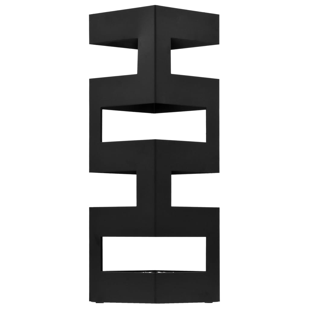 vidaXL Suporte para guarda-chuvas estilo tetris em aço preto