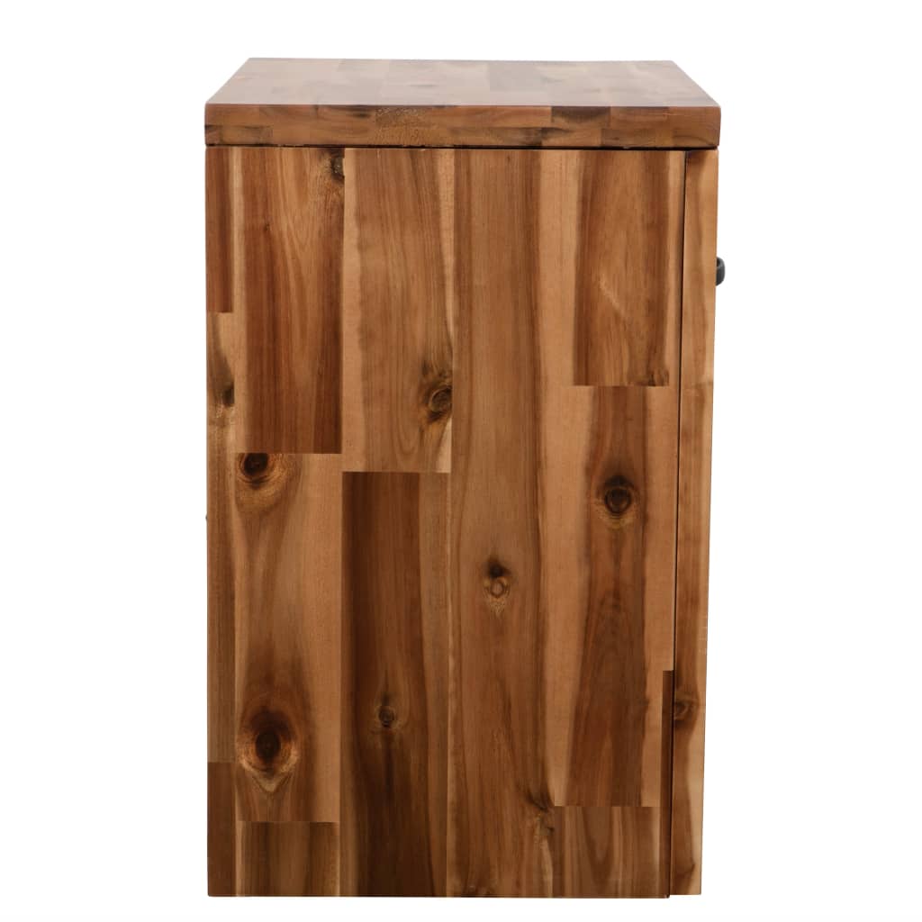 vidaXL Mesa de cabeceira em madeira de acácia maciça 40x30x48 cm