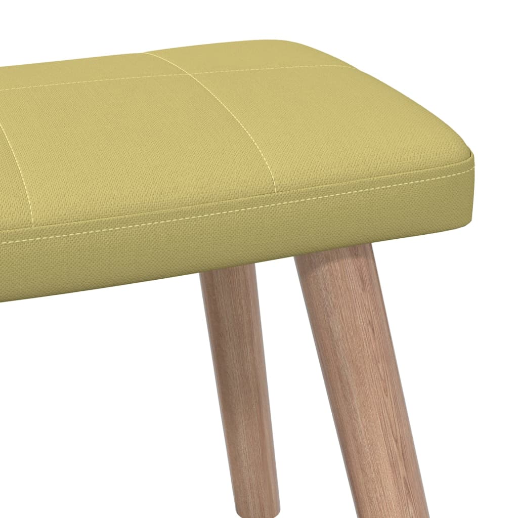 vidaXL Cadeira de descanso com banco tecido verde