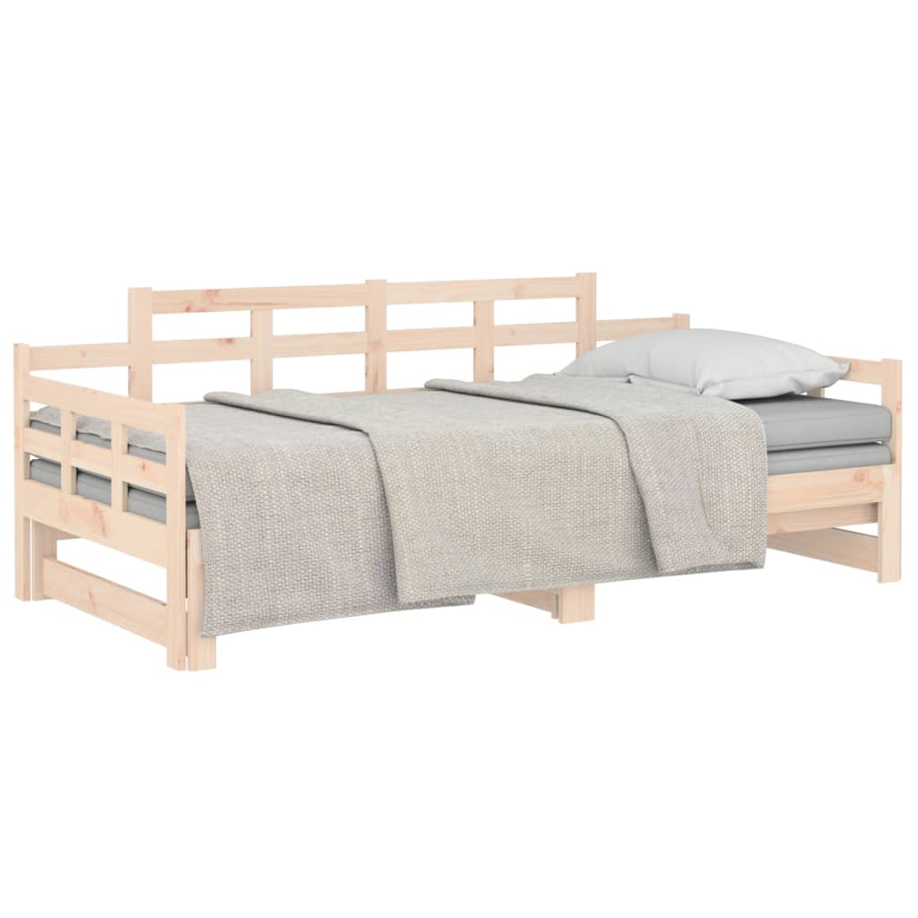 vidaXL Estrutura sofá-cama de puxar 2x(80x200) cm pinho maciço