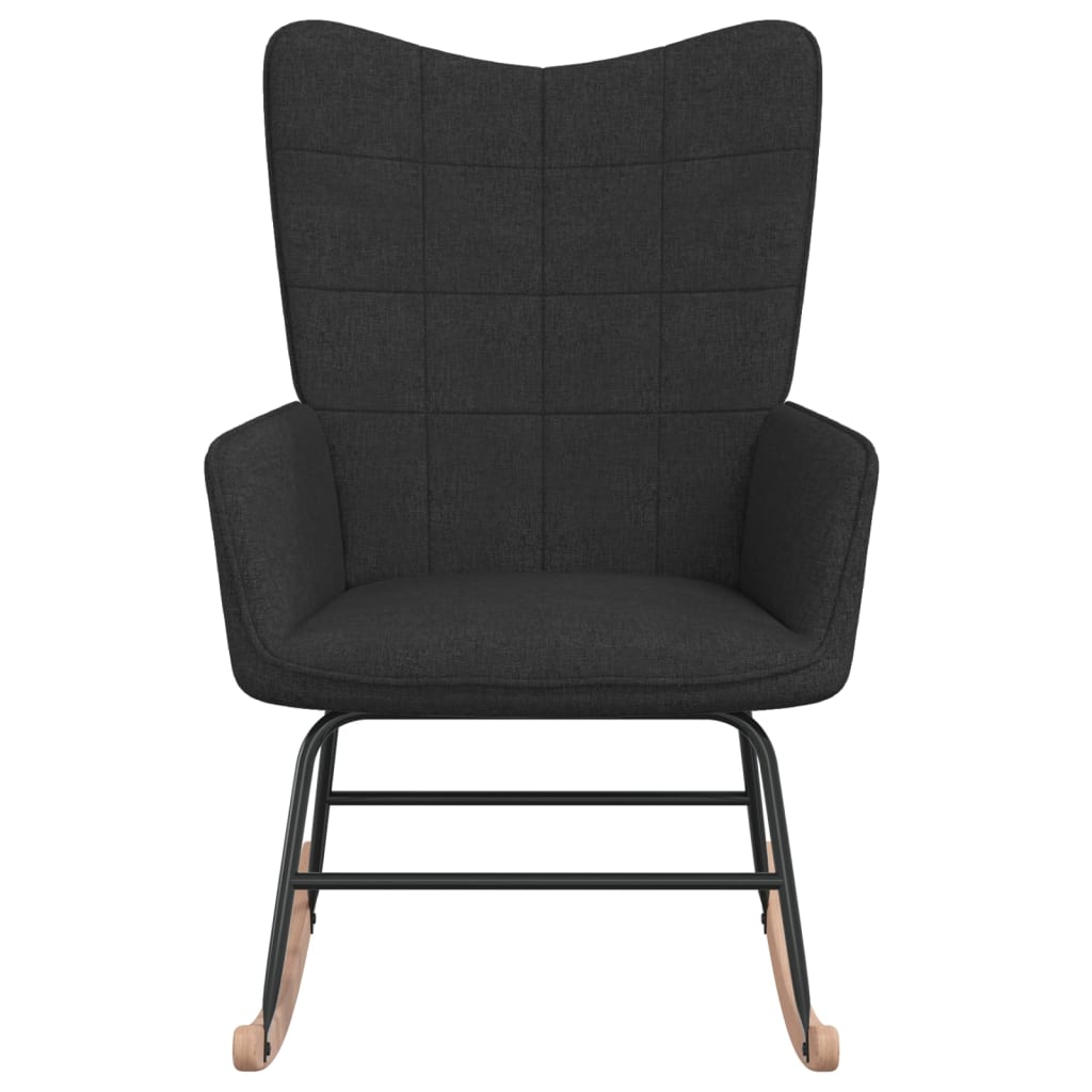 vidaXL Cadeira de baloiço tecido preto