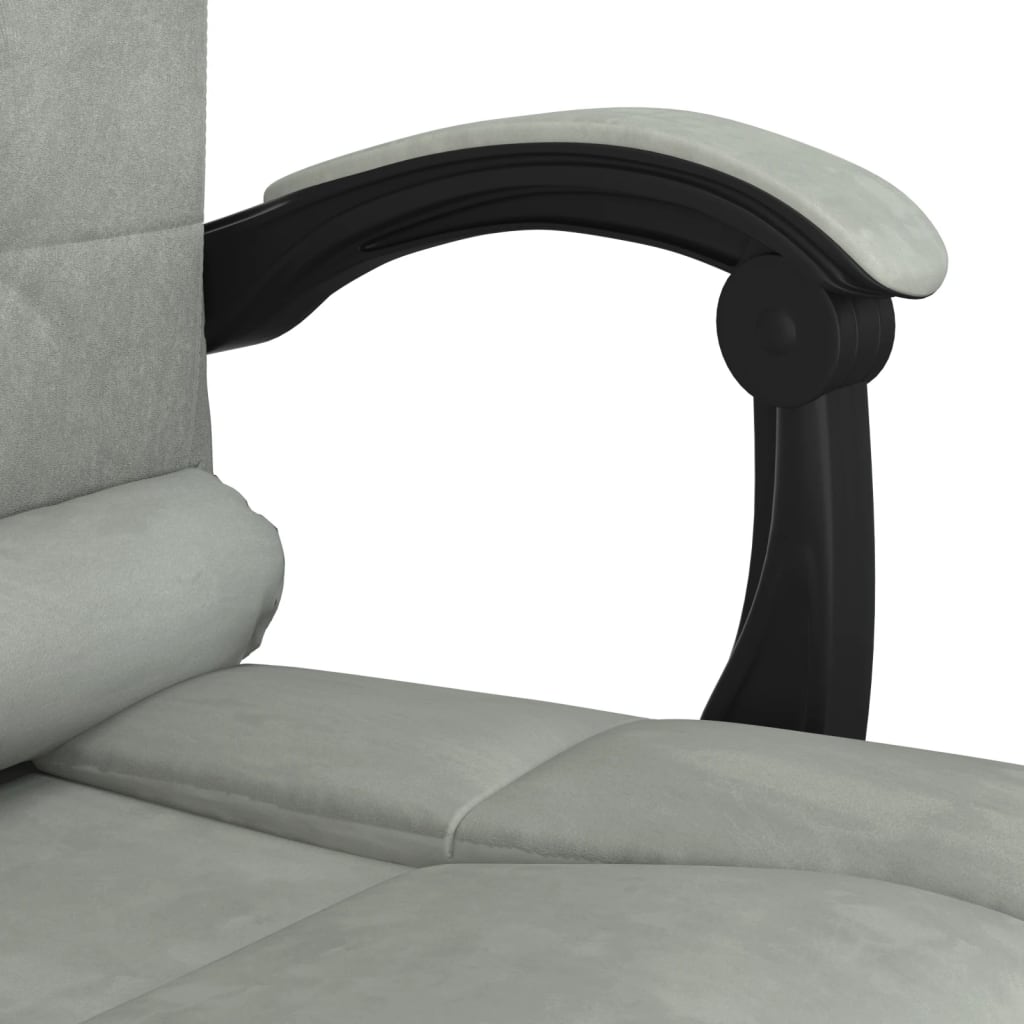 vidaXL Cadeira massagens reclinável escritório veludo cinzento-claro