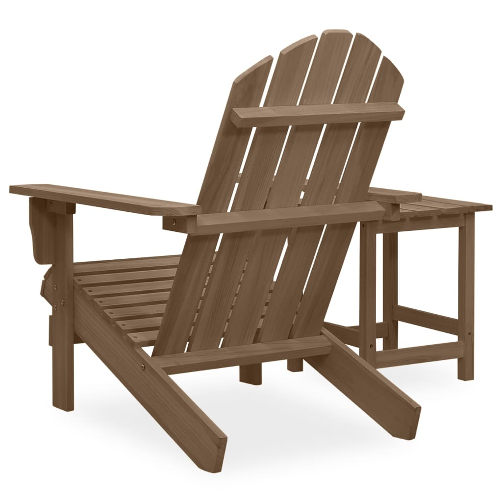 vidaXL Cadeira de jardim Adirondack com mesa madeira de abeto castanho
