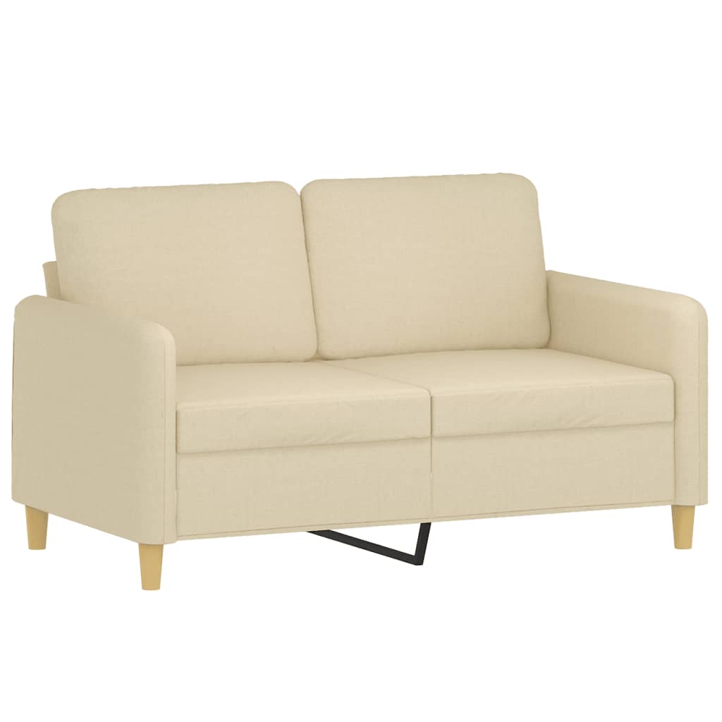 vidaXL 3 pcs conjunto de sofás com almofadões tecido cor creme