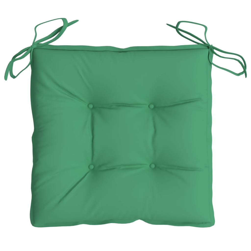 vidaXL Almofadões de cadeira 4 pcs 40x40x7 cm tecido oxford verde