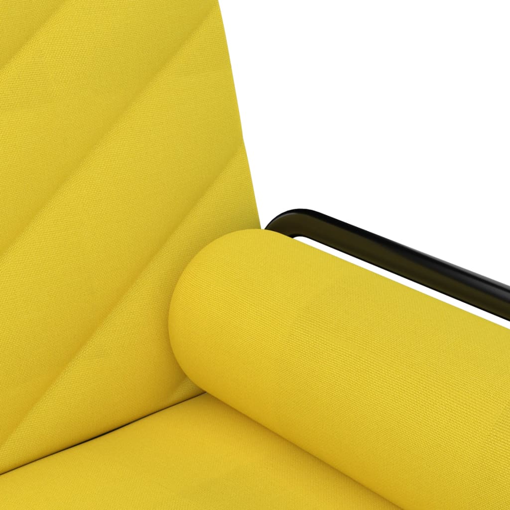 vidaXL Sofá-cama com apoio de braços tecido amarelo-claro