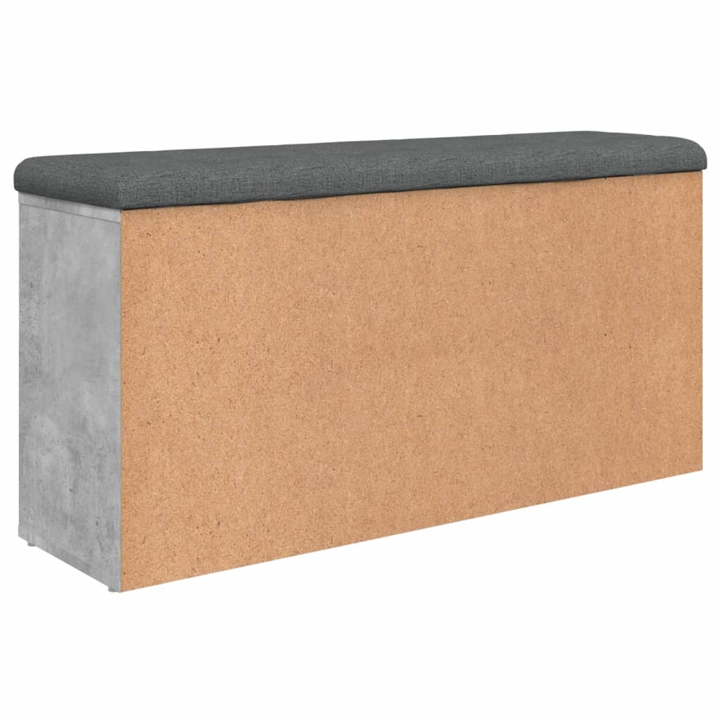 vidaXL Banco sapateira 102x32x50 cm derivados madeira cinzento cimento
