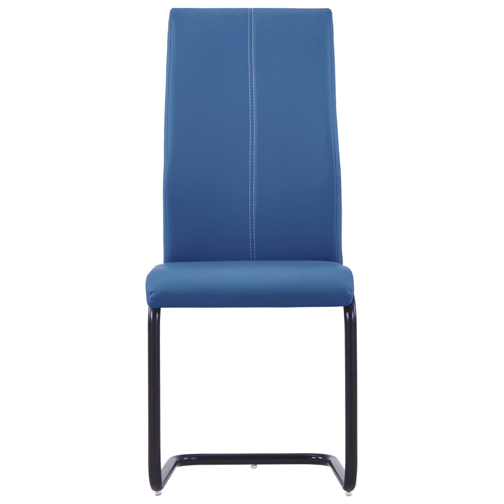 vidaXL Cadeiras de jantar cantilever 4 pcs couro artificial azul