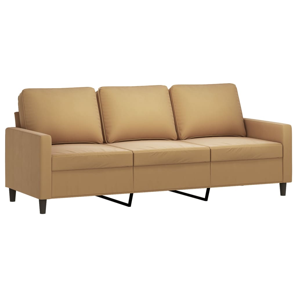 vidaXL 3 pcs conjunto de sofás com almofadas veludo castanho
