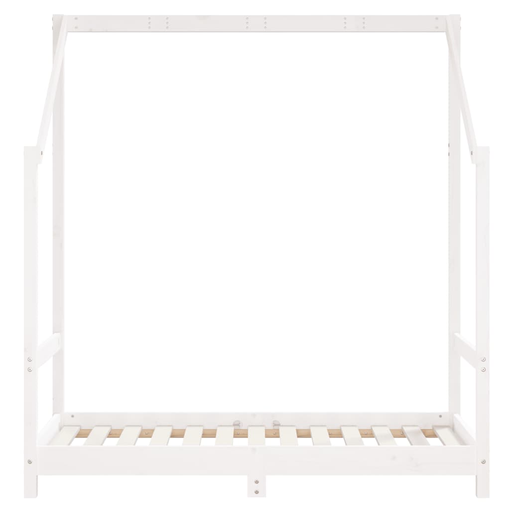 vidaXL Estrutura de cama infantil 2x(70x140) cm pinho maciço branco