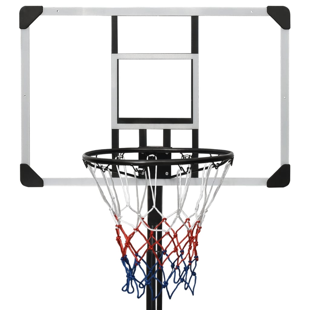 vidaXL Tabela de basquetebol 235-305 cm policarbonato transparente