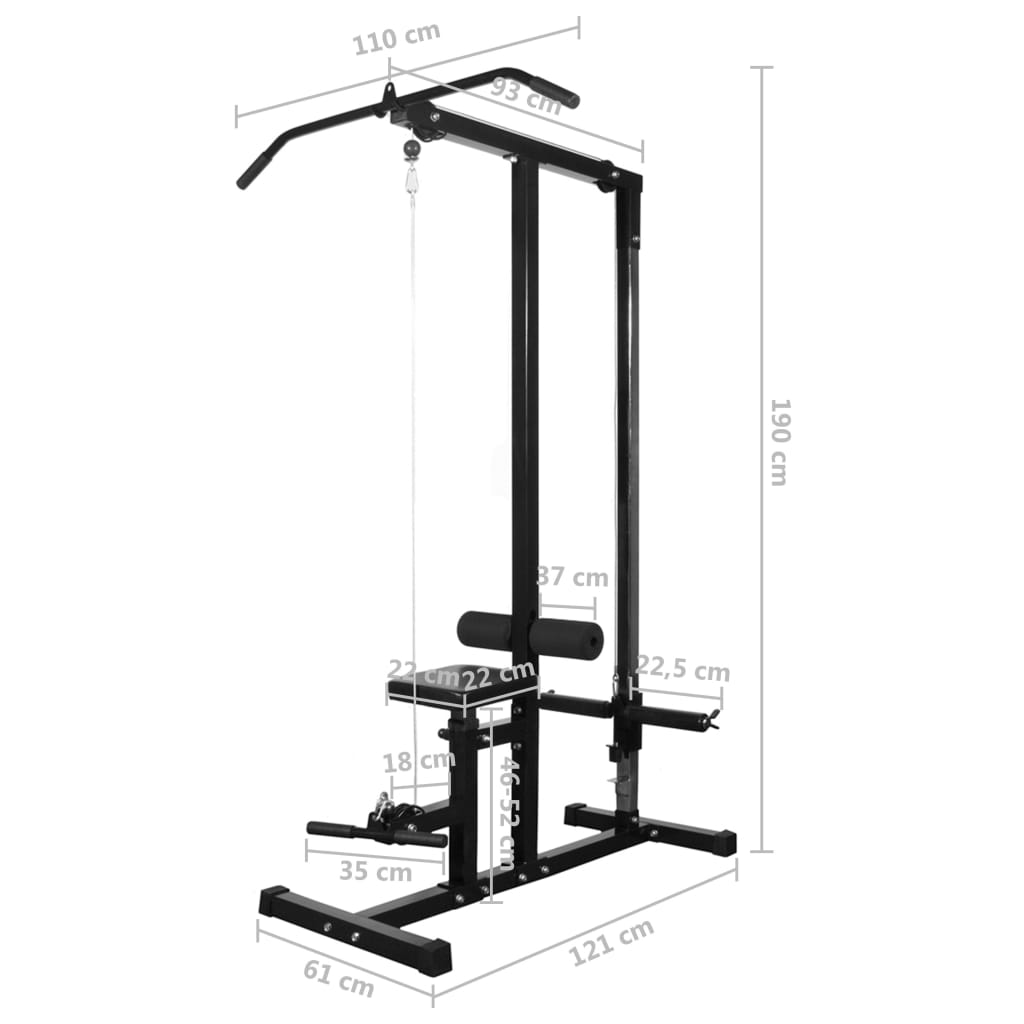 vidaXL Torre musculação com conjunto barras e halteres 30,5 kg