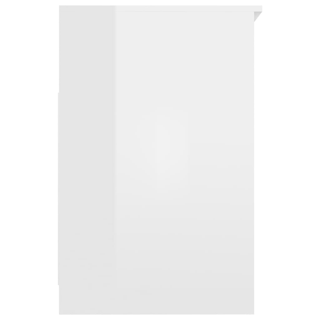 vidaXL Secretária 140x50x76 cm contraplacado branco brilhante