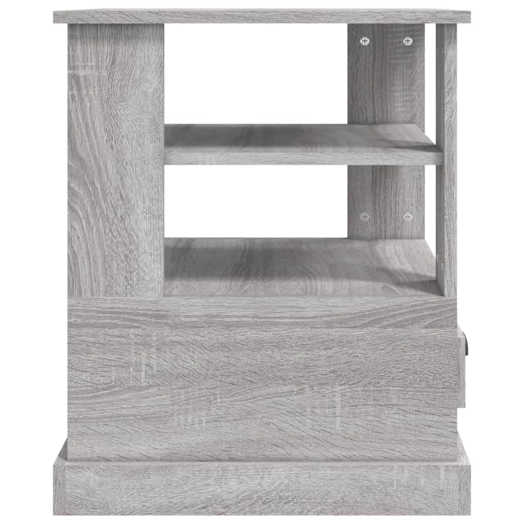 vidaXL Mesa de apoio 50x50x60 cm derivados de madeira cinzento sonoma