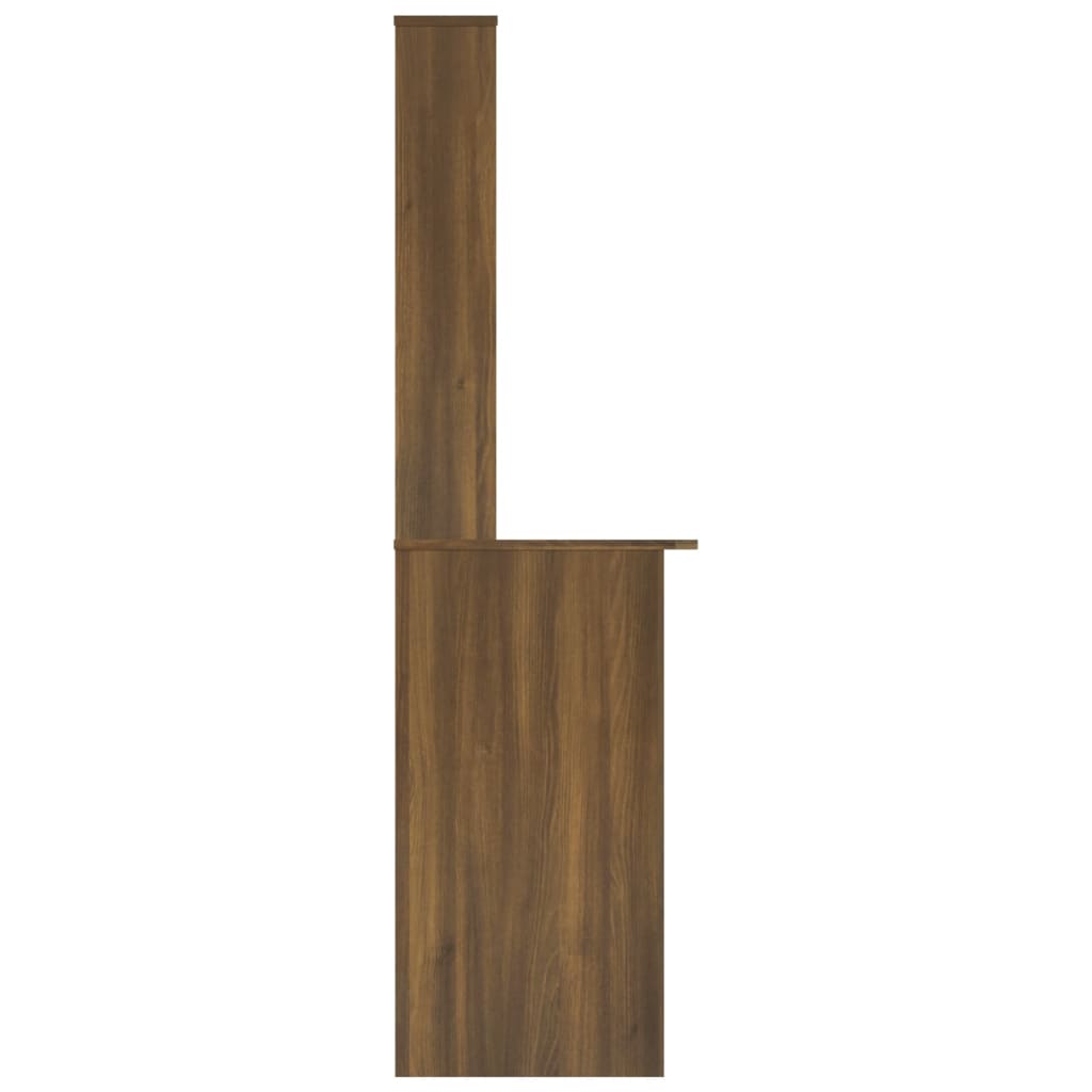vidaXL Secretária gavetas 110x45x157cm derivado madeira carv. castanho