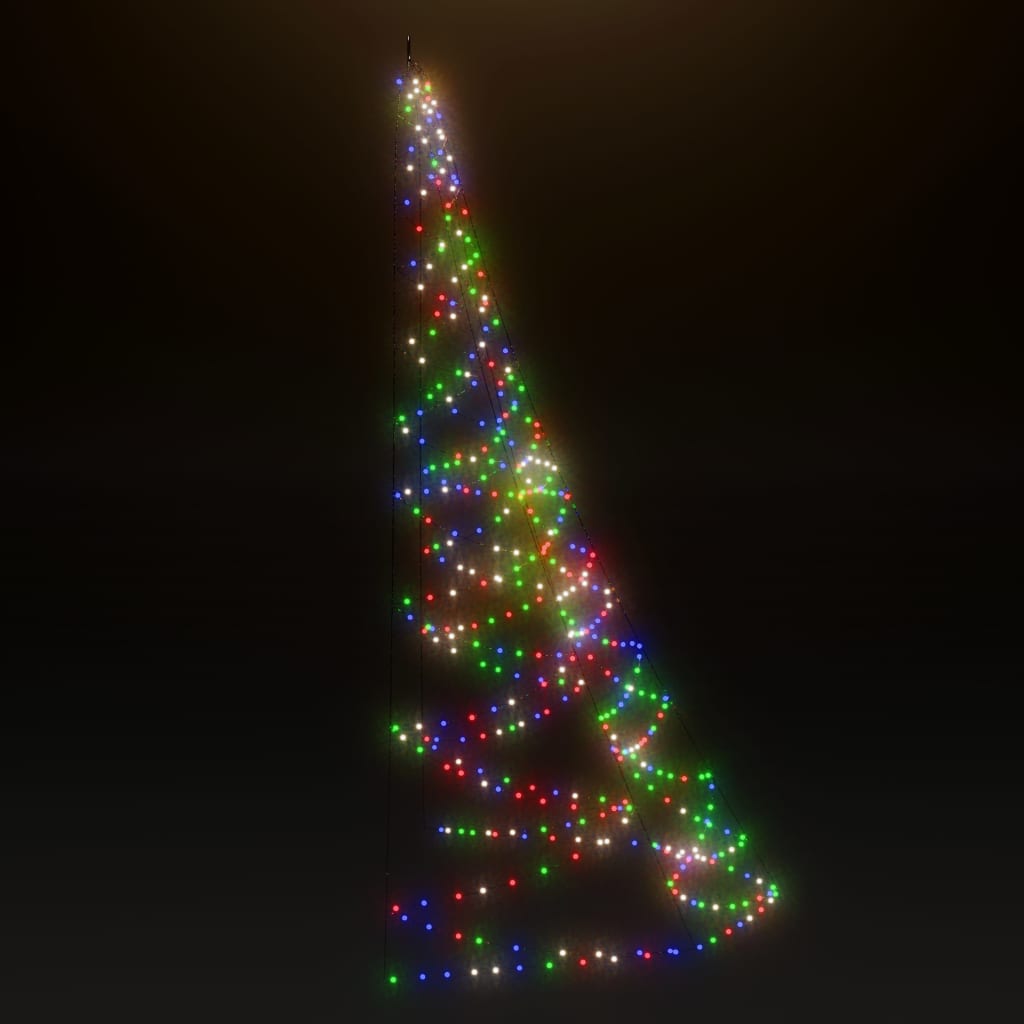 vidaXL Árvore de Natal parede 260 luzes LED 3 m int/ext colorido