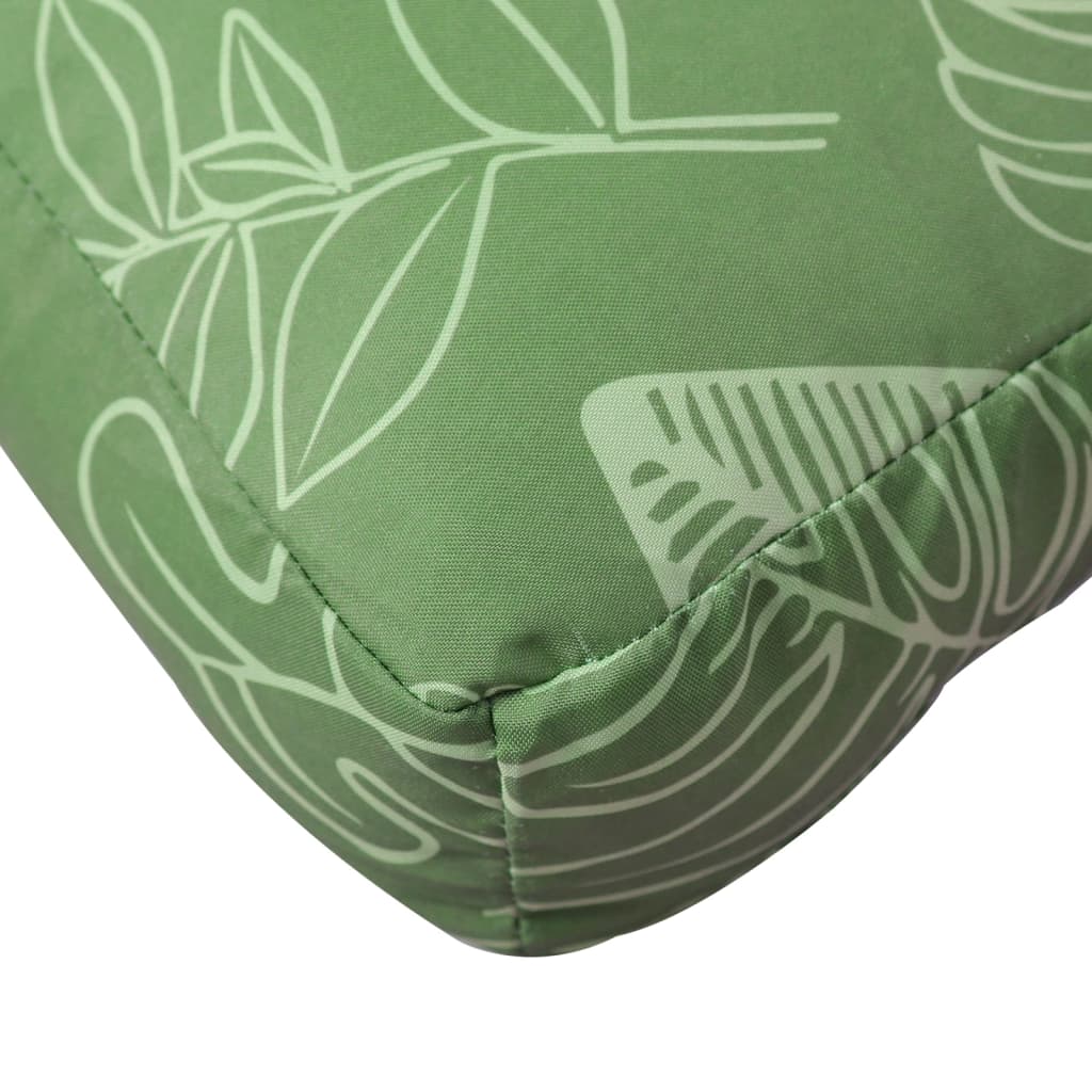 vidaXL Almofadão para sofá de paletes 50x50x12 cm tecido padrão folhas