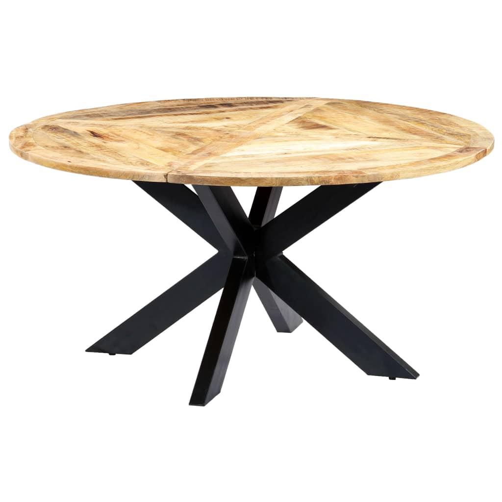 vidaXL Mesa de jantar redonda 150x76 cm madeira de mangueira maciça