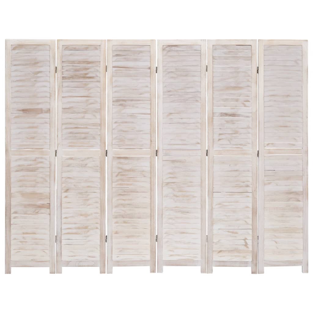 vidaXL Biombo com 6 painéis 210x165 cm madeira branco