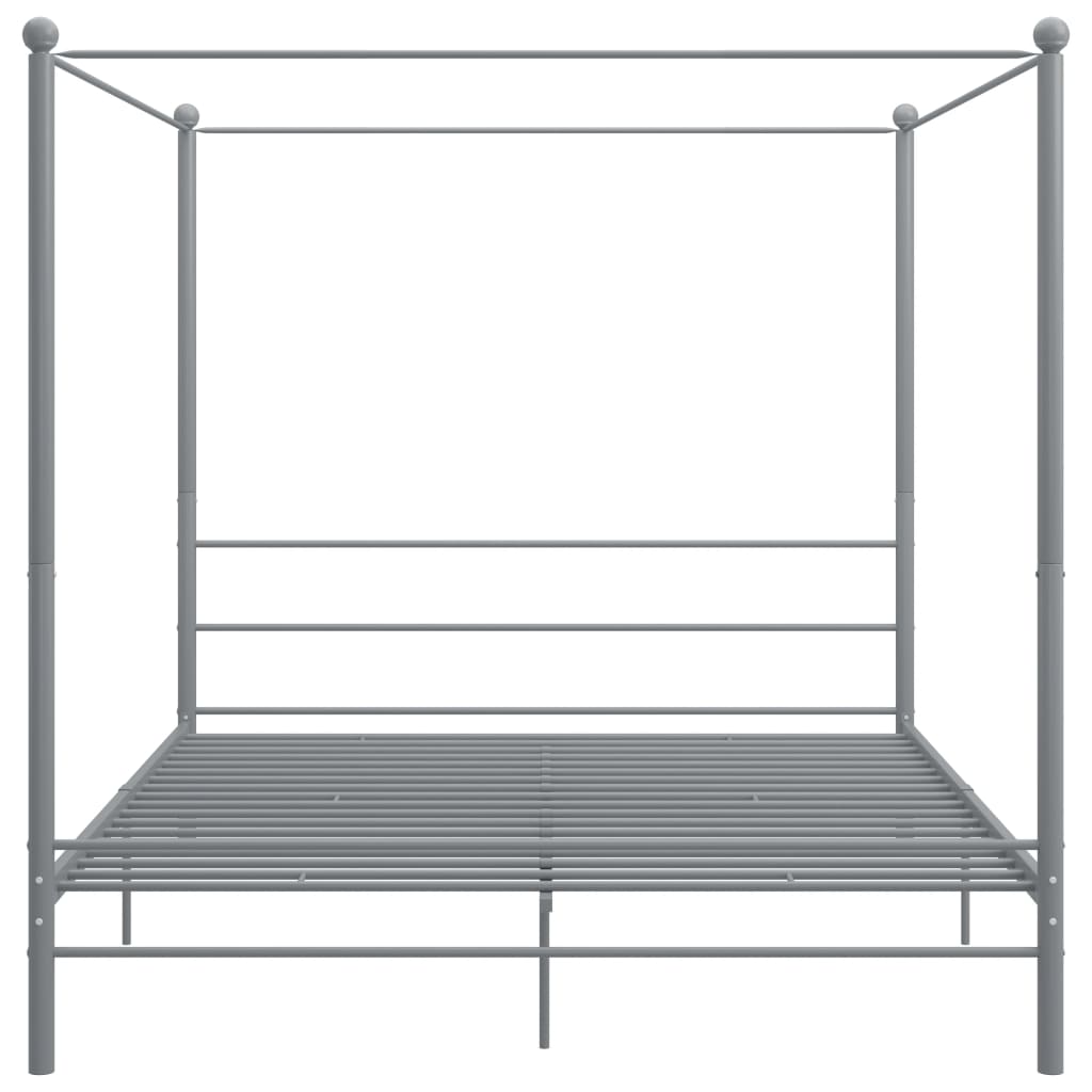 vidaXL Estrutura de cama com dossel 180x200 cm metal cinzento