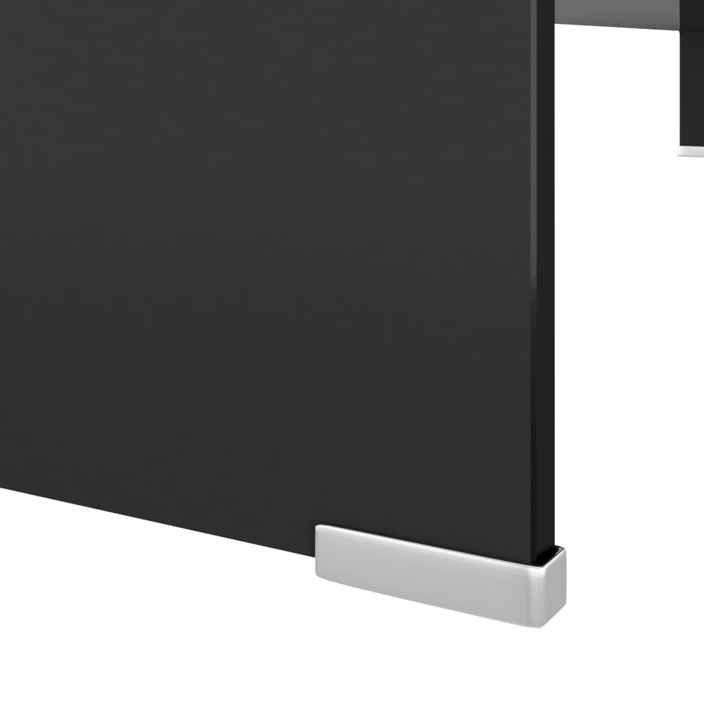 vidaXL Suporte de TV/monitores em vidro preto 110x30x13 cm