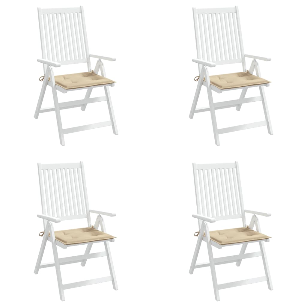 vidaXL Almofadões p/ cadeiras de jardim 4 pcs tecido oxford bege