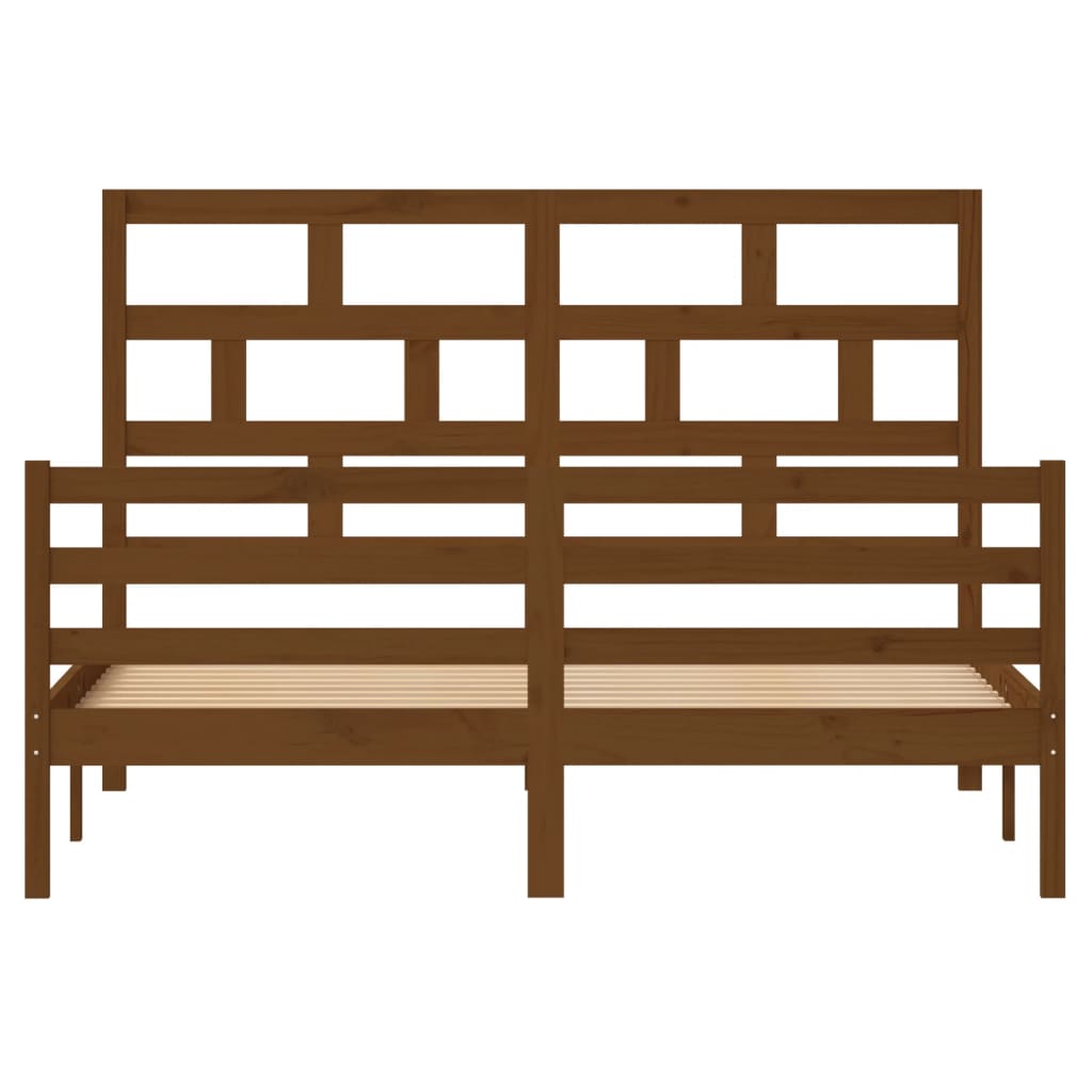 vidaXL Estrutura cama 160x200 cm madeira de pinho maciça castanho-mel