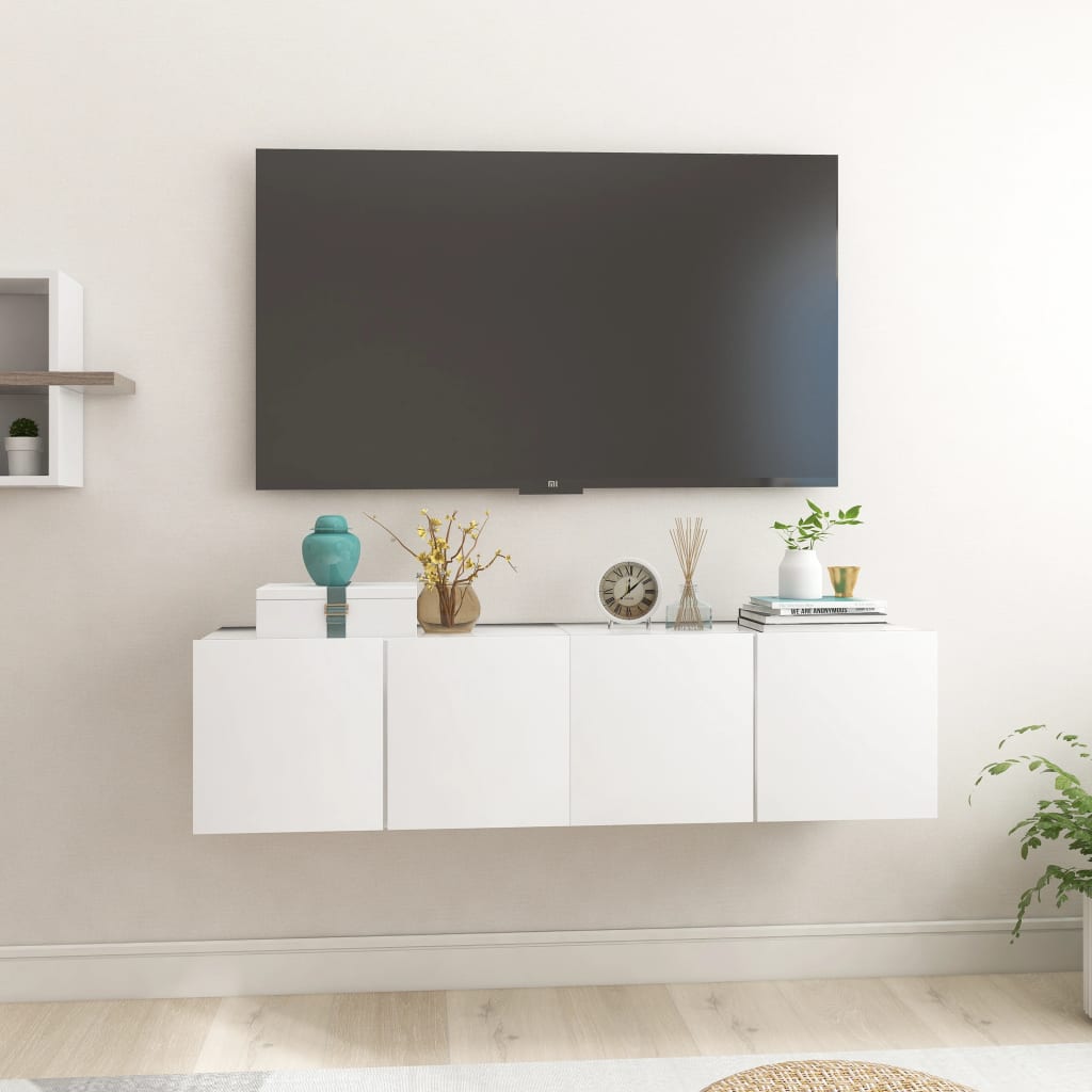 vidaXL Móveis de TV para parede 2 pcs 60x30x30 cm branco