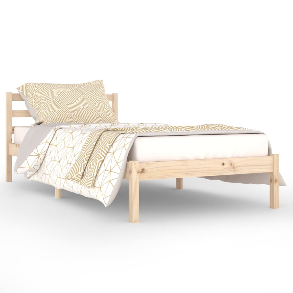 vidaXL Estrutura de cama 90 x 200 cm madeira de pinho maciça