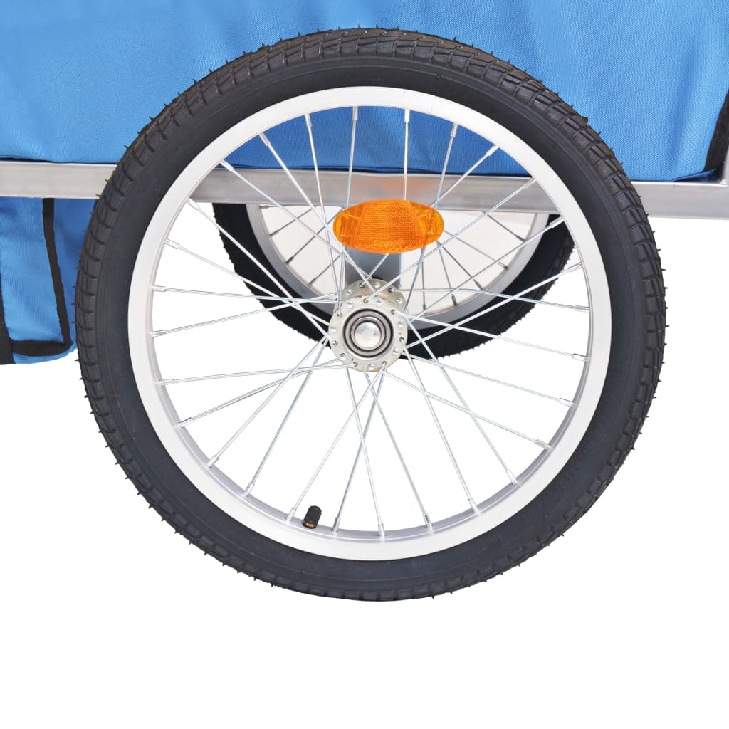 vidaXL Atrelado de bicicleta cinzento e azul 30 kg