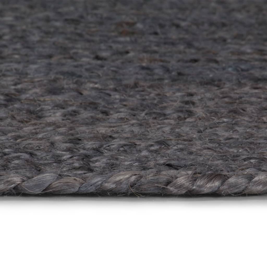 vidaXL Tapete artesanal em juta redondo 120 cm cinzento escuro