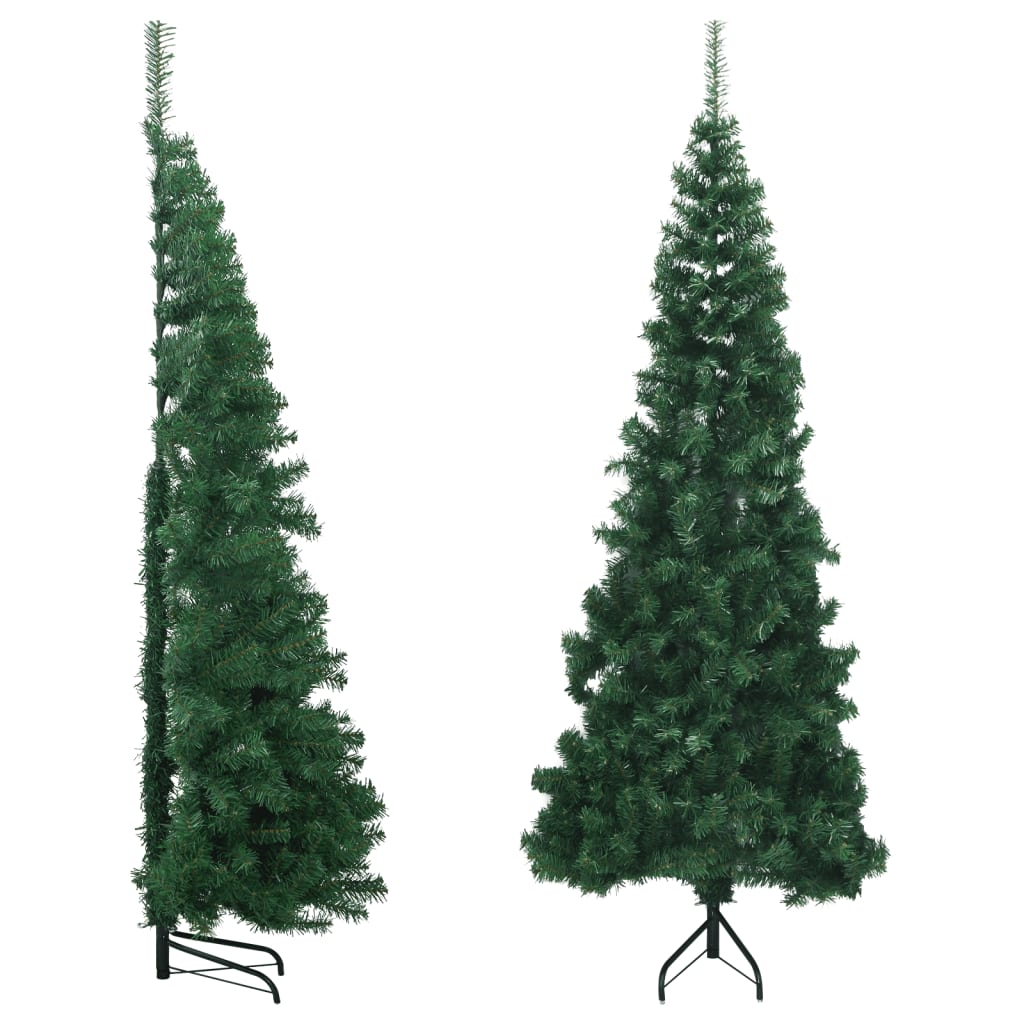 vidaXL Árvore de Natal artificial de canto 240 cm PVC verde