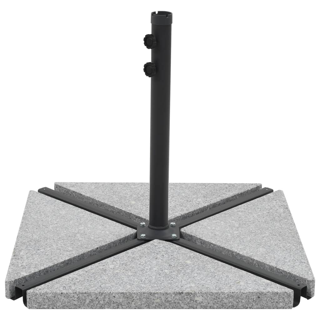vidaXL Base em granito para guarda-sol 15 kg triangular cinzento