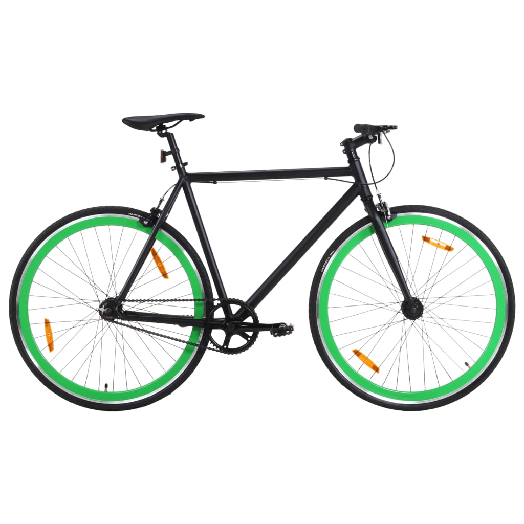 vidaXL Bicicleta de mudanças fixas 700c 55 cm preto e verde