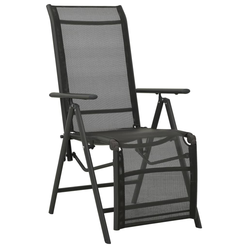 vidaXL Cadeiras de jardim reclináveis 2 pcs textilene e alumínio preto