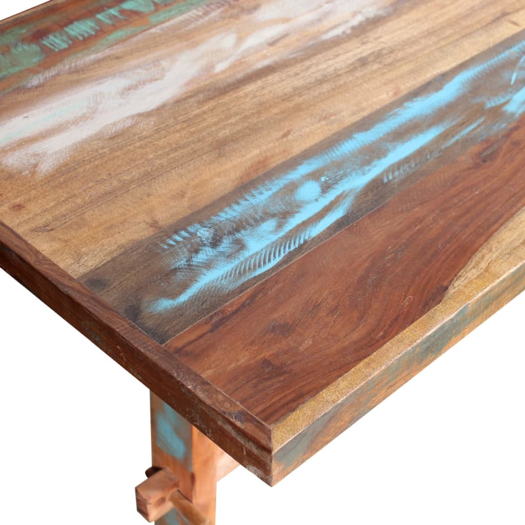 vidaXL Mesa de jantar pedestal 120x58x78 cm madeira recuperada maciça