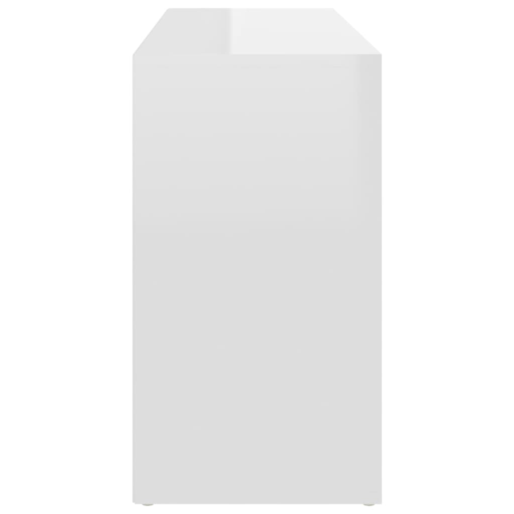 vidaXL Sapateira 103x30x54,5 cm contraplacado branco brilhante
