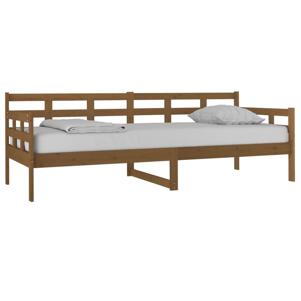 vidaXL Sofá-cama 80x200 cm madeira de pinho maciça castanho-mel