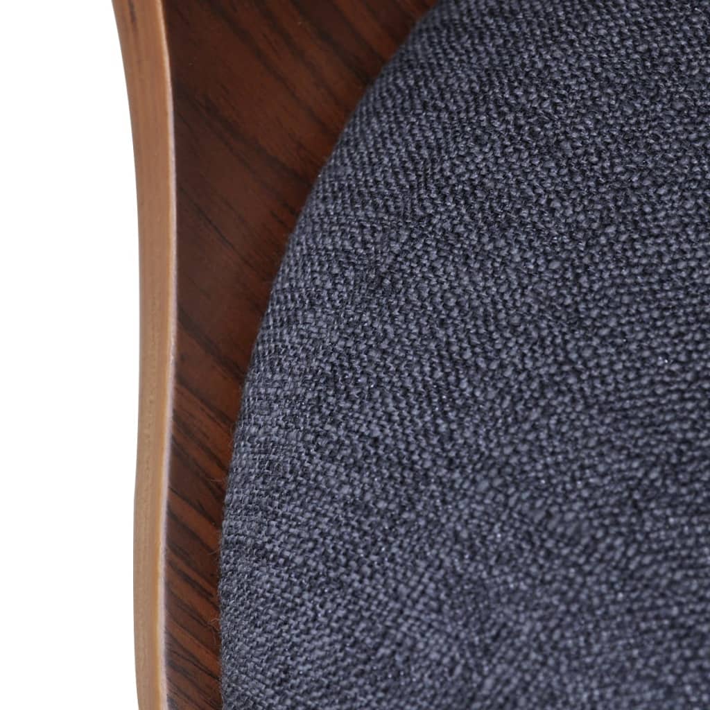 vidaXL Cadeiras jantar 6 pcs madeira curvada e tecido cinzento-escuro