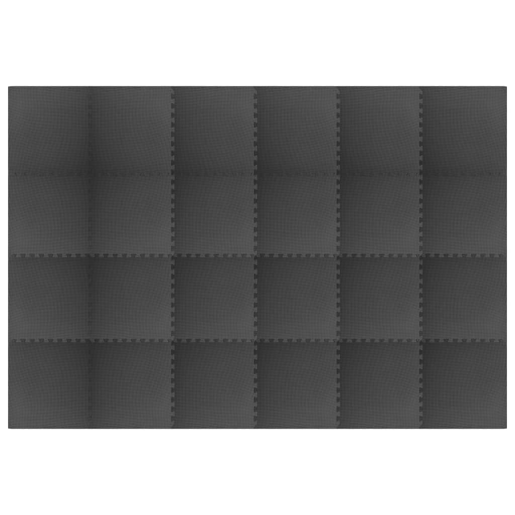 vidaXL Tapetes de chão 24 pcs 8,64 ㎡ espuma de EVA preto