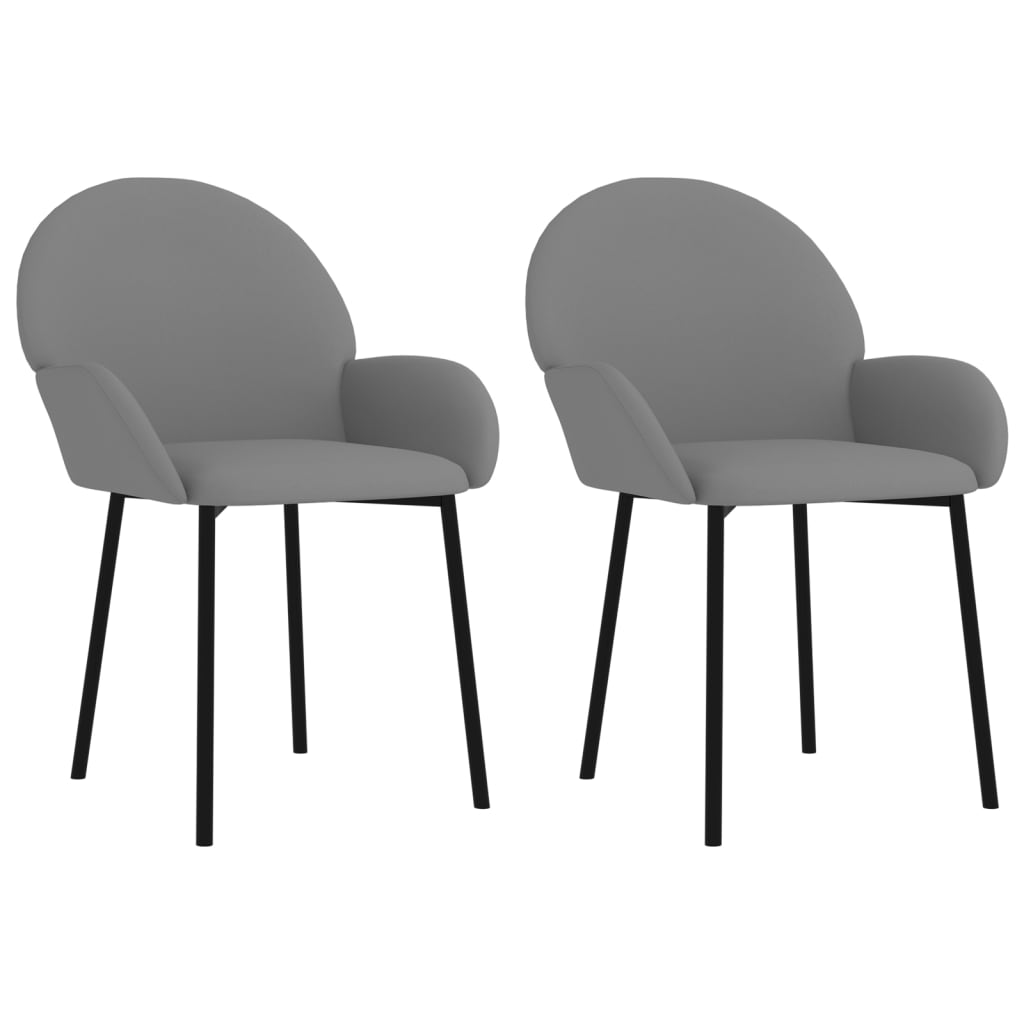vidaXL Cadeiras de jantar 2 pcs couro artificial cinzento