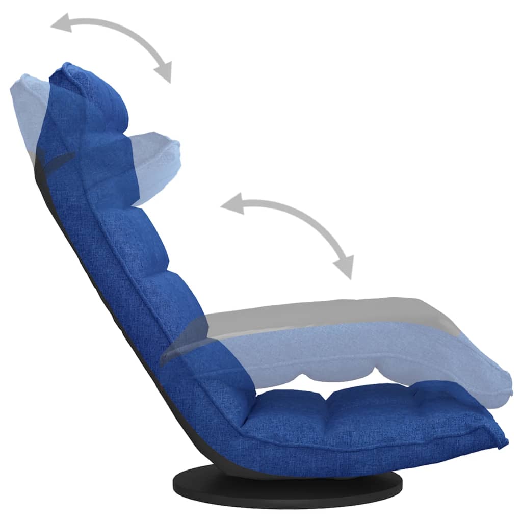vidaXL Cadeira de piso giratória tecido azul