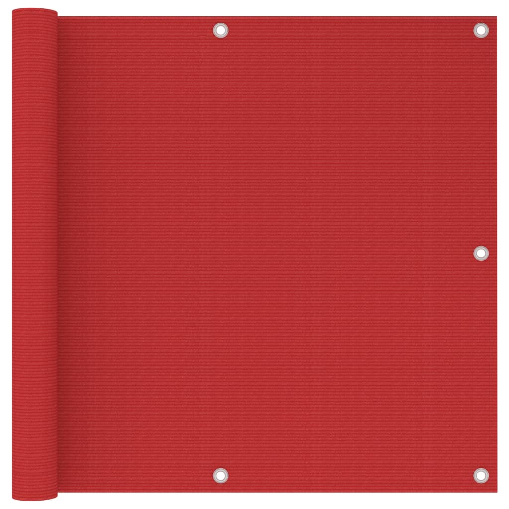 vidaXL Tela de varanda 90x500 cm PEAD vermelho