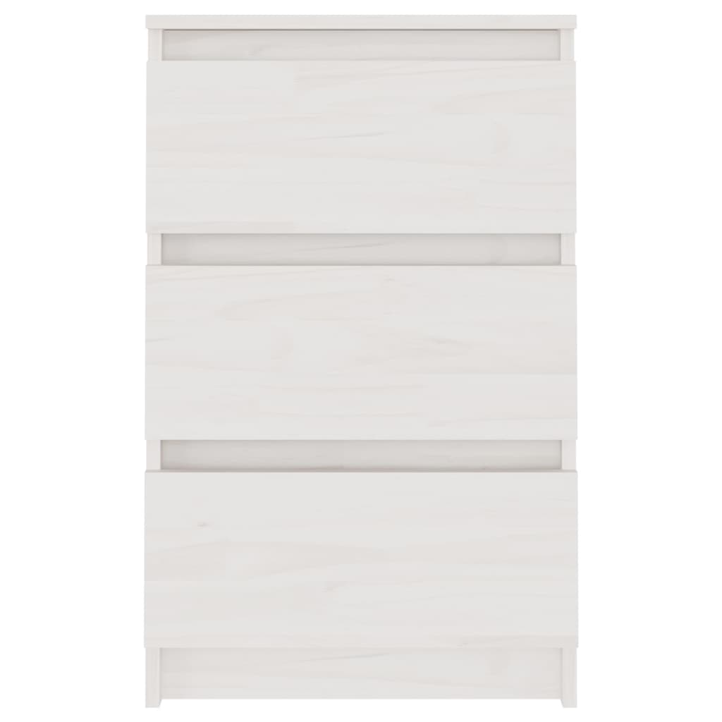 vidaXL Mesa de cabeceira 40x29,5x64 cm madeira de pinho maciça branco