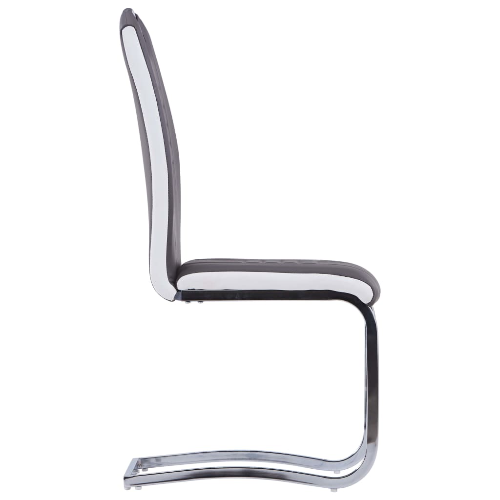 vidaXL Cadeiras de jantar cantilever 6 pcs couro artificial cinzento