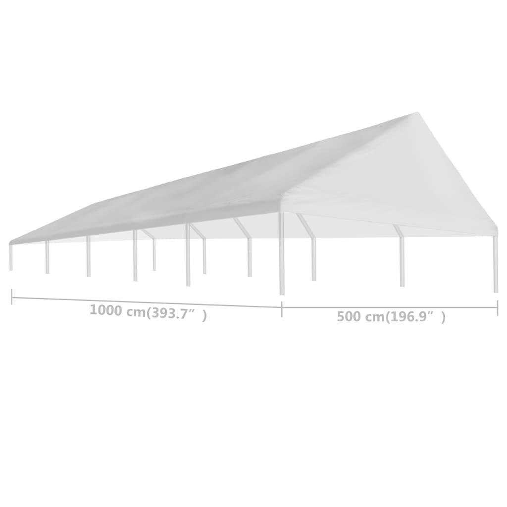 vidaXL Teto para tenda de festas 5 x 10 m branco