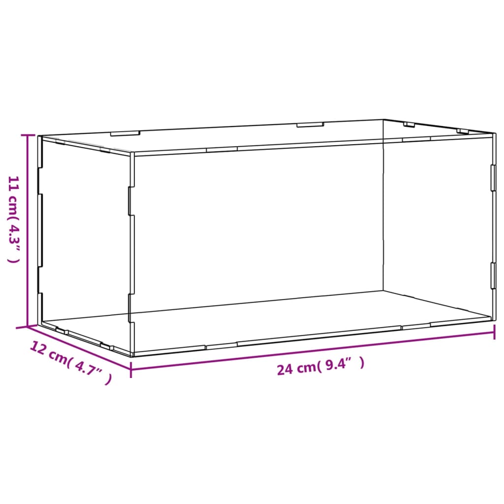 vidaXL Caixa de exposição 24x12x11 cm acrílico transparente
